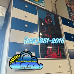 Black Spider-Man Wardrobe Closet 6 Drawer Jumbo Dresser- Cajonera Ropero Hombre Araña 