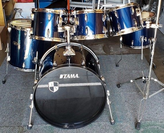 9 Piece Tama Mega Drum Set - Extra Hardware Added (If Listed, It's Available)