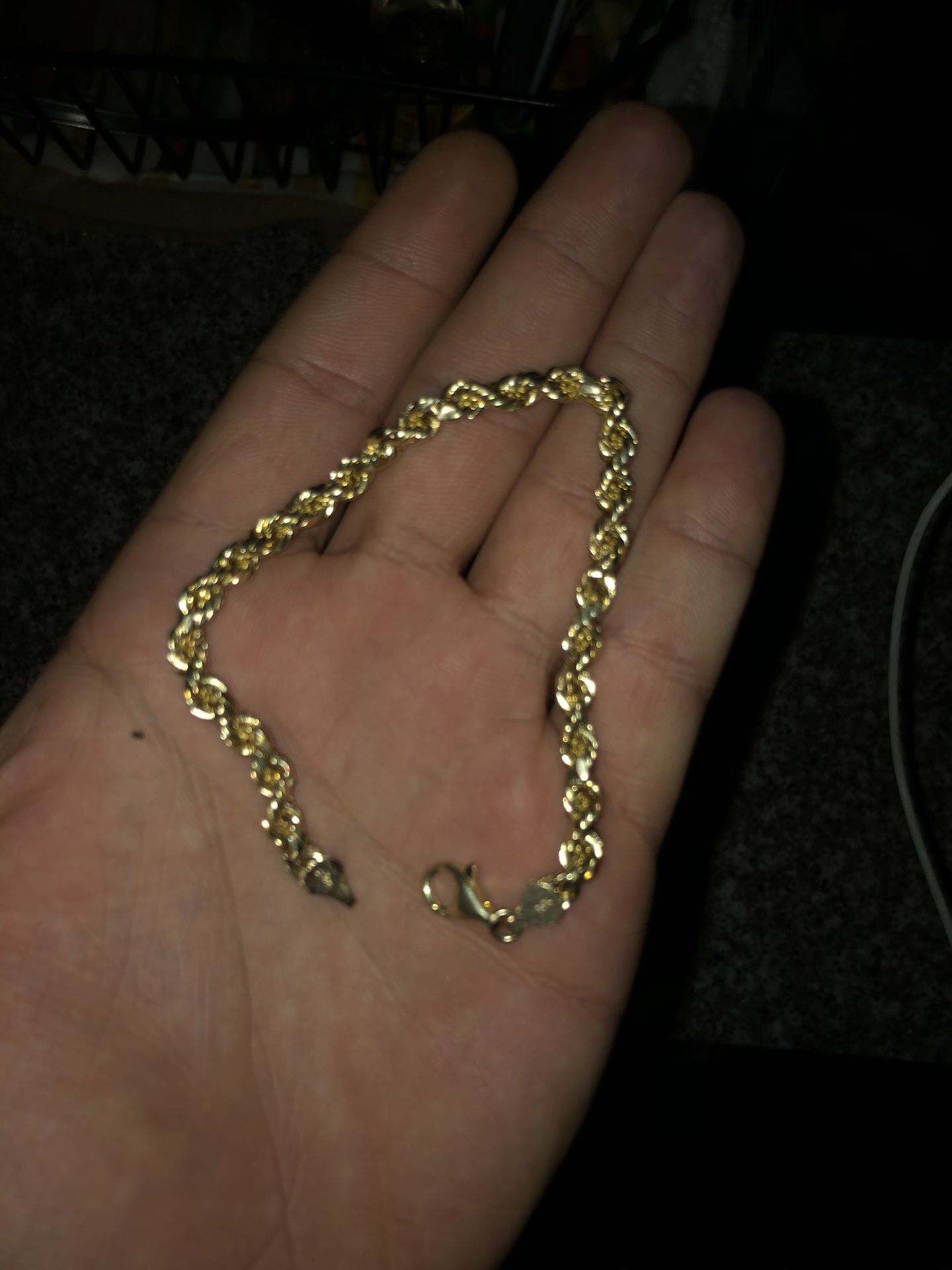10K Yellow Gold Men’s Rope Bracelet