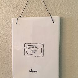 Ceramic Beige Bath Milled Soap Wall Art Tile Decor 