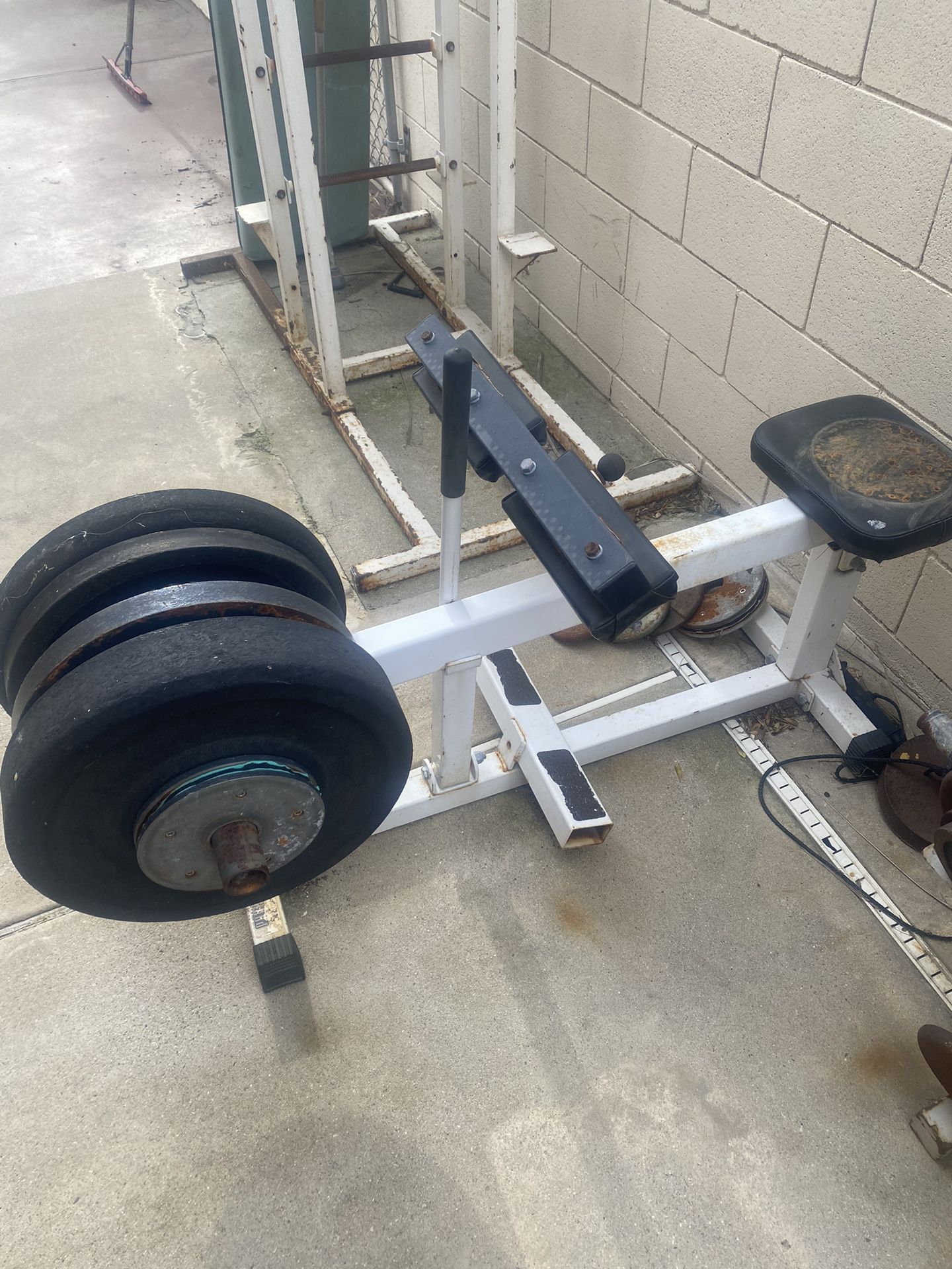 Calf Press Machine And 160 Lbs Of Weights