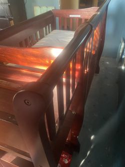 Crib with mattress and changing table