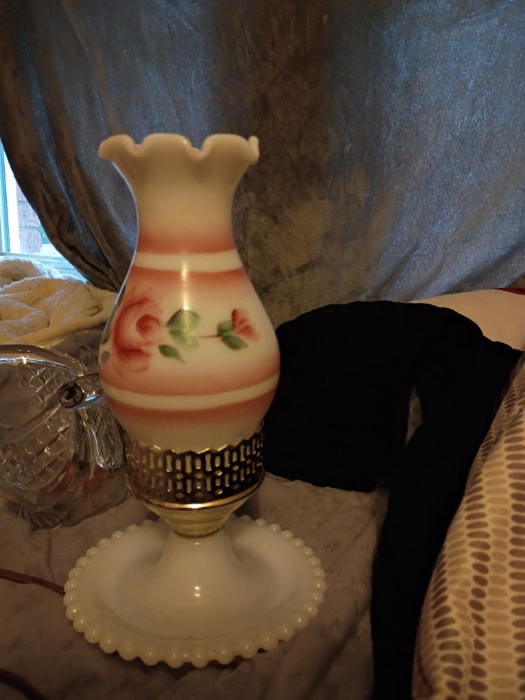 Vintage Milk Glass Lamp