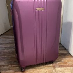 purple suitcase