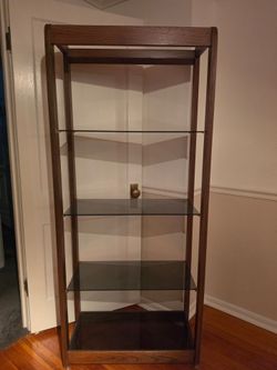 Wood and Glass Shelving Unit