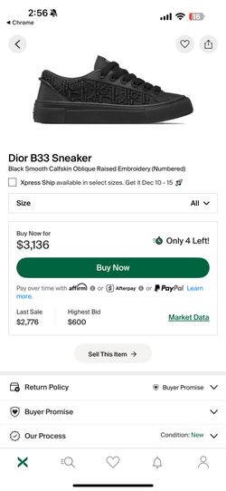 Dior B33 Black Brand New EU 41 Men’s Size US 8.5