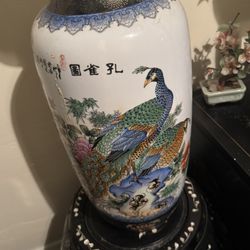 peacock vase