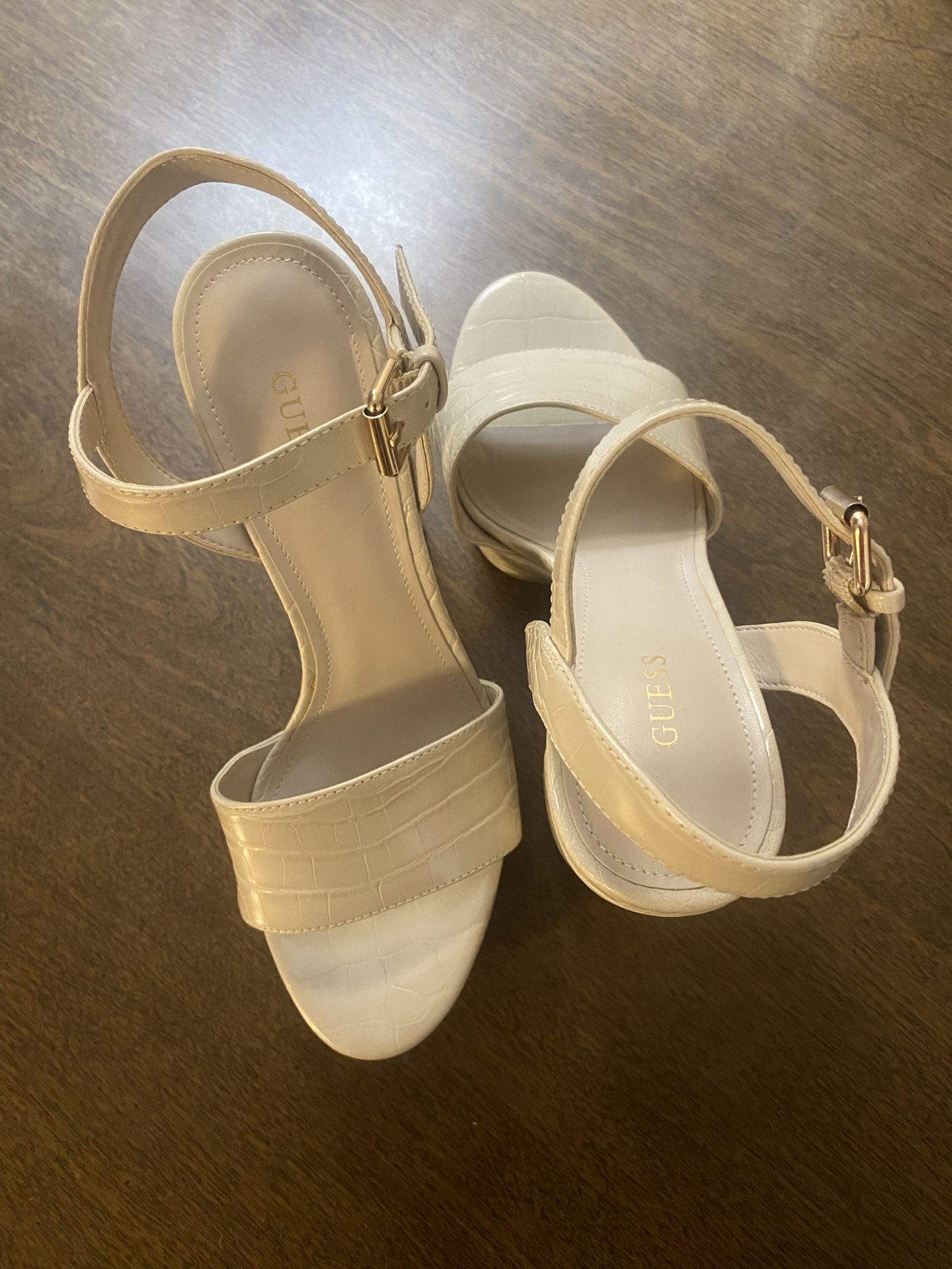 Guess Gabeli Croc Platform Heels
