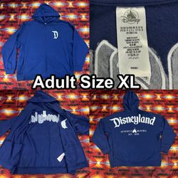 Disney Spirit Jersey Full Zip Sweater Adult Size XL Blue Disneyland Resort