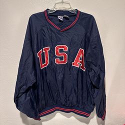 USA Pro Sport Navy Windbreaker Men’s Size XL VTG
