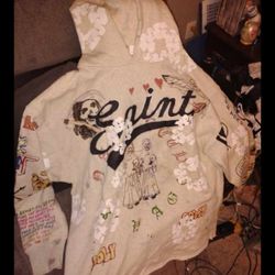 Saint Mxxxxxxx Saint Michael X Denim Tears Hoodie Size Large Also Have Size 10 Nike X Supreme Uptempo Sneakers In Metallic Gold