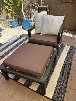 Outdoor Lounge Chair With Ottoman/coffee Table