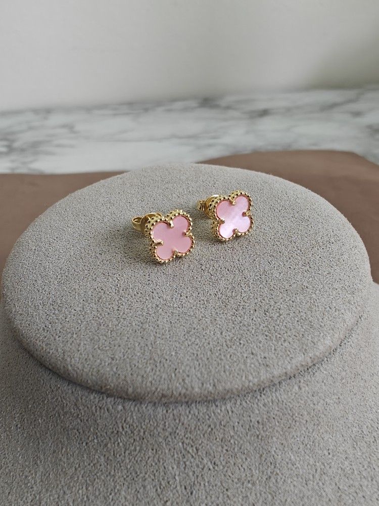 VCA Clover Pink Mother Of Pearl Stud Earrings
