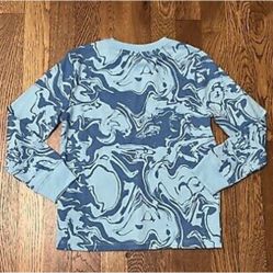 Cat & Jack Boy's Size M (8/10) Long Sleeve Blue Swirl Marble T-Shirt Top T Tee