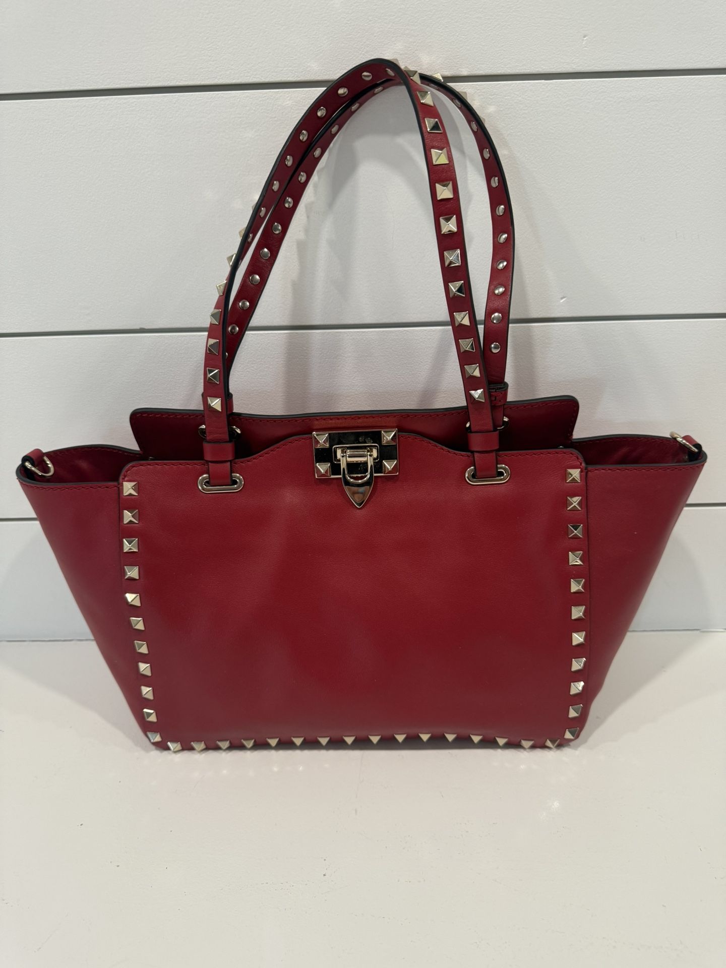 Valentino Garavani Red Studded Bag