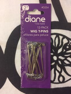 Diane Wig T-pins * 2" Long * Silver * Package Of 12