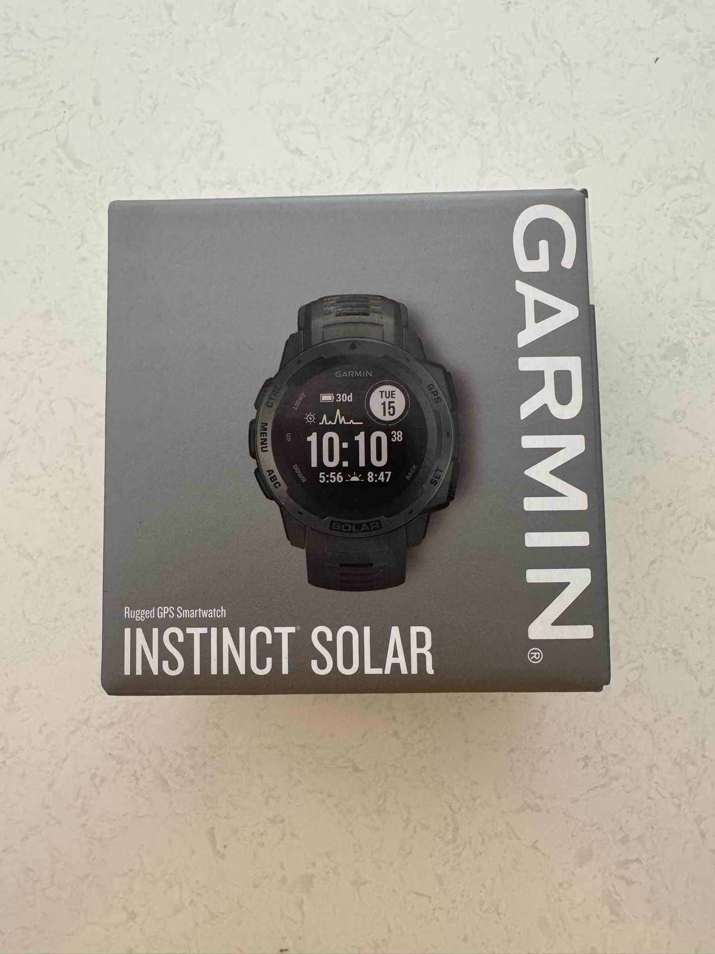 Garmin Instinct Solar Rugged GPS Smartwatch - Graphite 010-02293-10 - BRAND NEW