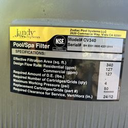 🏊 Pool-spa Jandy CV340 Cartridge Filter 