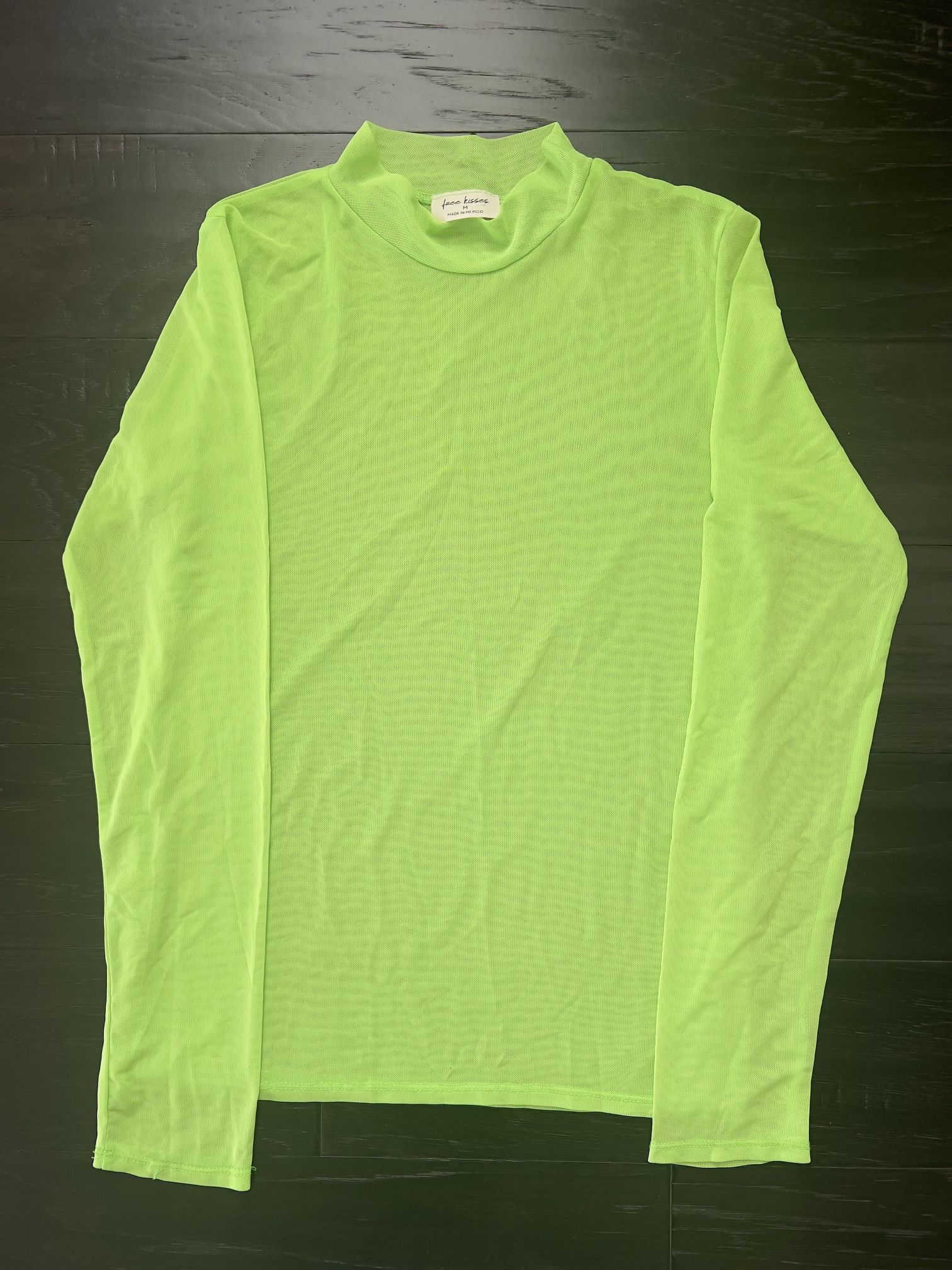 Green Long Sleeve Mesh Top