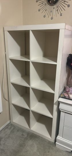 White 8-Cube Storage Shelf Unit