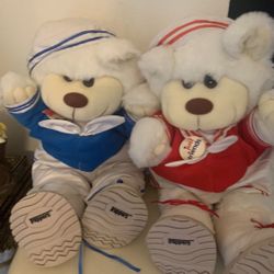 Vintage Plush Bears (2) Christmas Gift! “ Just Friends”