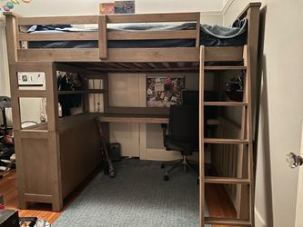 Hillsdale Full Size Loft Bed, Desk, 6 Drawer Dresser