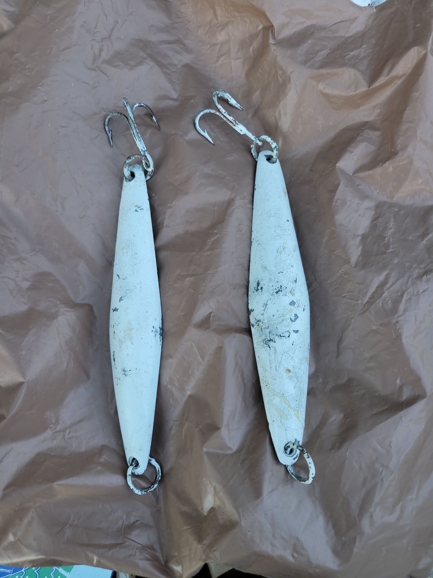 Two vintage , Roger Dodger , salt water , fishing , jigs Surface irons
