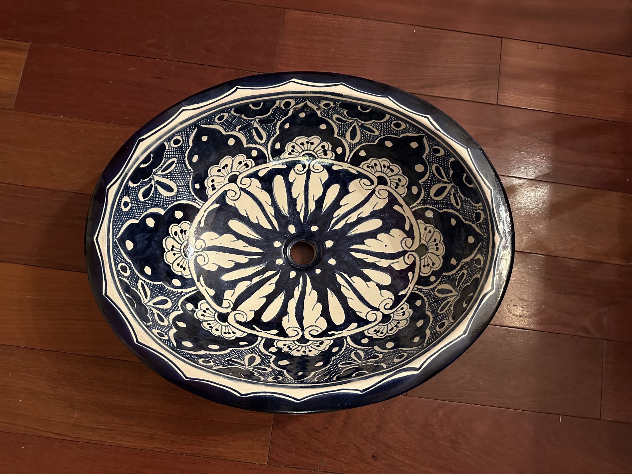 Beautiful Hand-Painted Ceramic Bathroom Sink Basin
