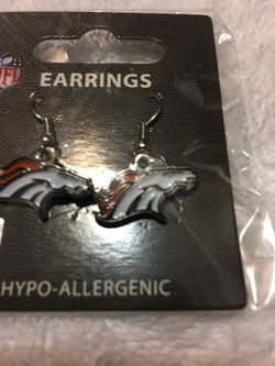 Denver Broncos horse head earrings