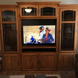 3 Piece Solid Oak Entertainment Center