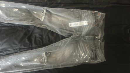 Black purple jeans