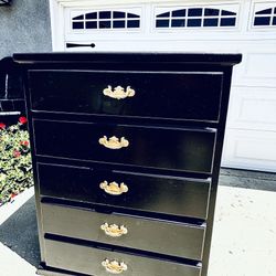 Black 5 Drawer Dresser Chest  38L X 21W X 49H