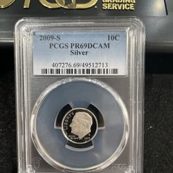 2009 S Gem Proof SILVER Roosevelt Dime Graded At PR69 With A Deep Cameo U-13