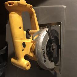 DEWALT TRIM SAW AND DRILL. Used. 12 Volts. Tools Only. No Battery .
