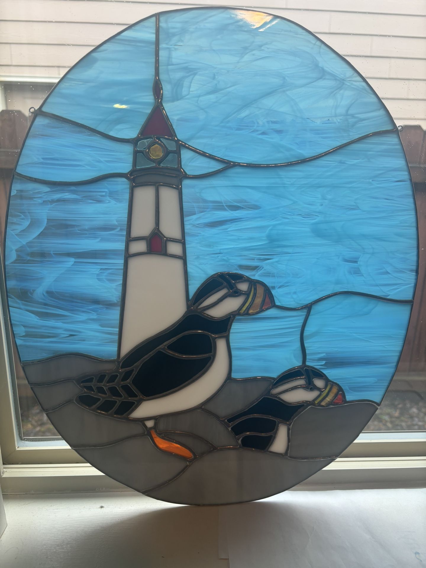 Stained Glass Puffins