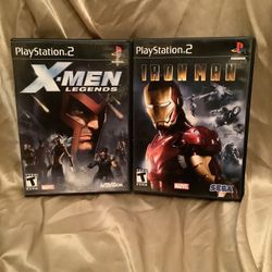 Playstation 2 PS2 Marvel X-men Legends & Iron Man LOT of 2 CIB Tested & Working