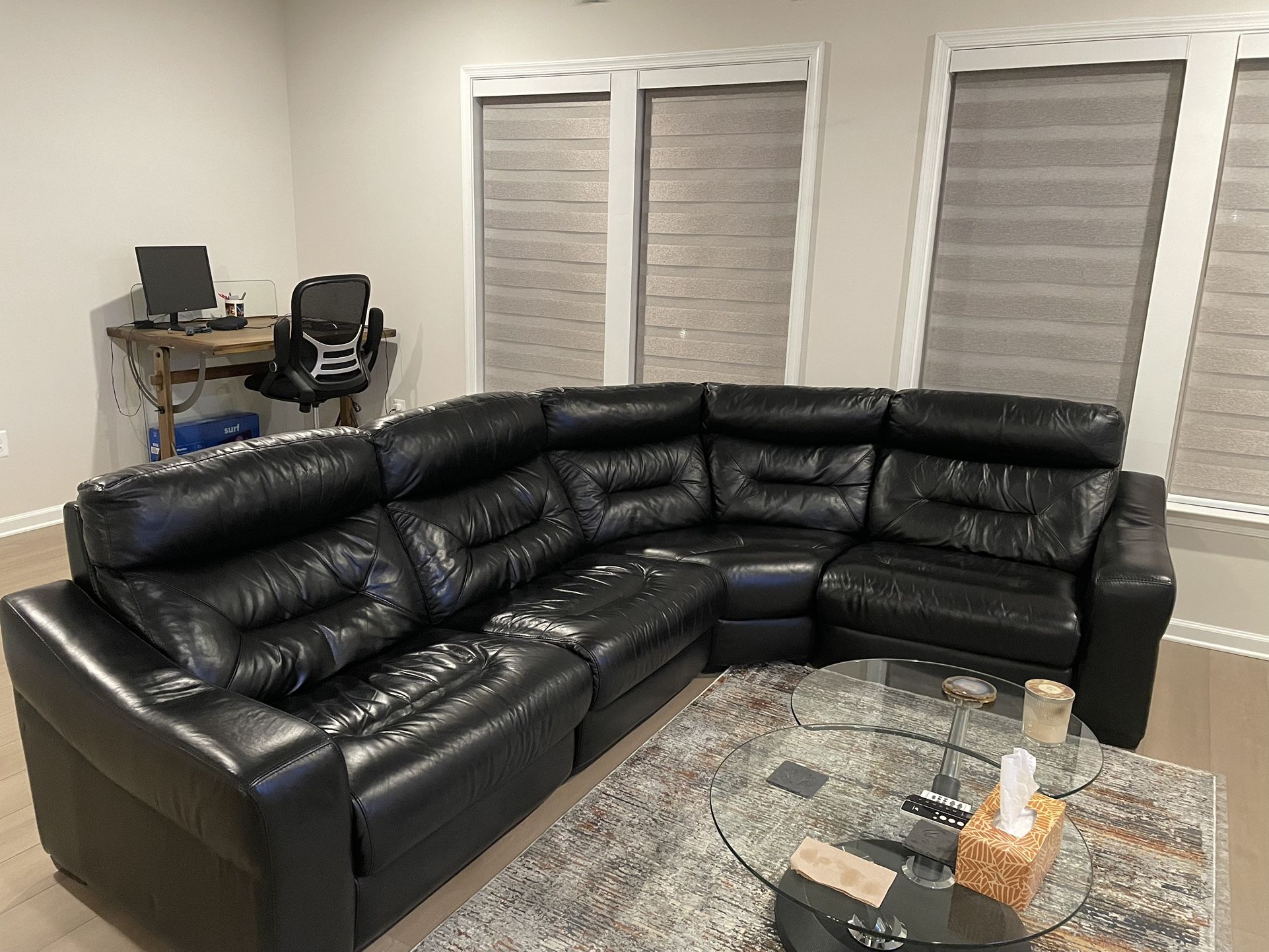Power Recliner Leather Sectional