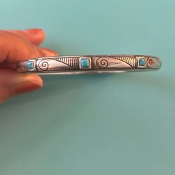 Brighton Silver and Turquoise Bracelet