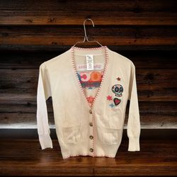 Disney Sweater Size 7/8 Cardigan Coco Cartoon Movie Sugar Skulls Pixar Kid