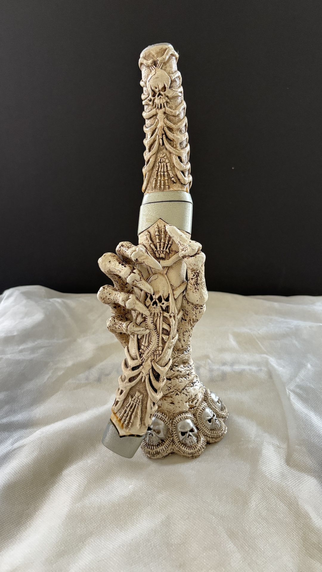 Skeleton Hand Holding Decorative Knife Halloween Skull Bones