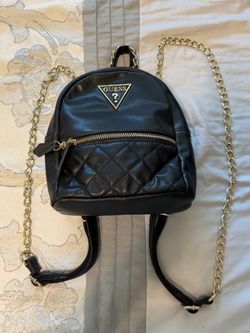 Guess Quilted Chain Black Backpack