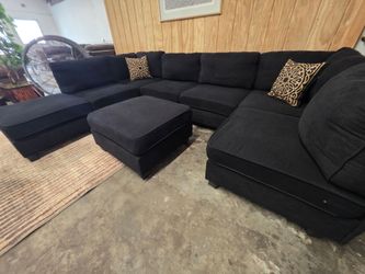 Modern Modular Black Cube Sectional Sofa