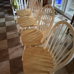 White & Wood Chairs 