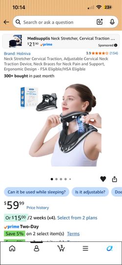 Adjustable, cervical traction, neck stretcher
