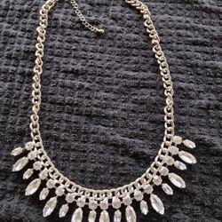 Vintage Rhinestone Sterling Necklace