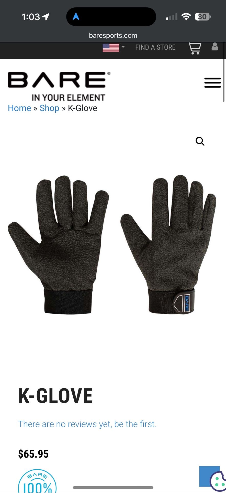 K-GLOVEļ¼Diving and fishing gloves, size M