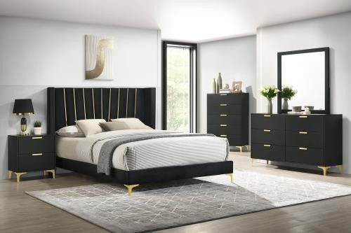New 4 Pc Queen Bedroom Set With Queen Bedframe Dresser Mirror And Nightstand