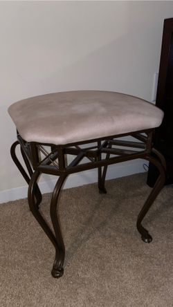 Suede cushion metallic stool