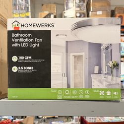 Homewerks Bathroom Ventilation Fan With LED Light Brand New In Box 