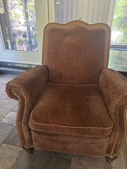 Designer Leopard Print Reclining Chairs – Set of 2 – Moving Sale! (One doesn’t recline)